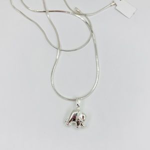 925 Sterling silver elephant charm & necklace 20”